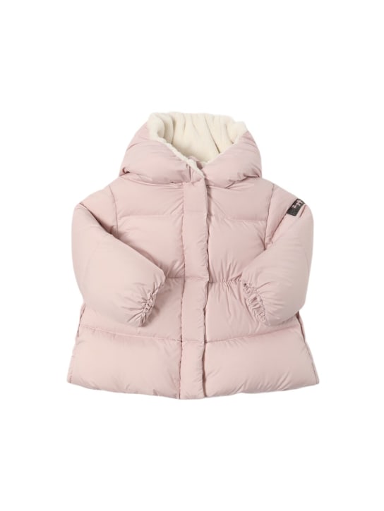Il Gufo: Nylon down jacket w/ faux fur - Pink - kids-girls_0 | Luisa Via Roma