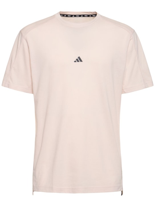adidas Performance: Yoga short sleeve t-shirt - Açık Pembe - men_0 | Luisa Via Roma
