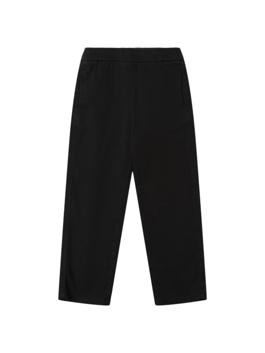ASPESI: Pantalon en gabardine de coton stretch - Noir - kids-boys_0 | Luisa Via Roma