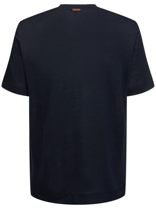 Zegna: Pure linen jersey t-shirt - men_4 | Luisa Via Roma