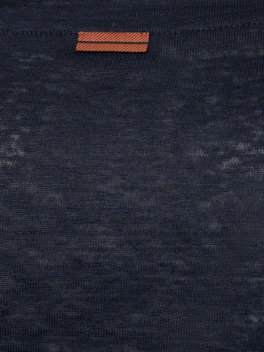 Zegna: Pure linen jersey t-shirt - men_3 | Luisa Via Roma