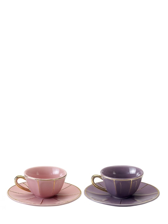 Bitossi Home: Set de 4 tazas de espresso con platito - Rosa/Púrpura - ecraft_0 | Luisa Via Roma