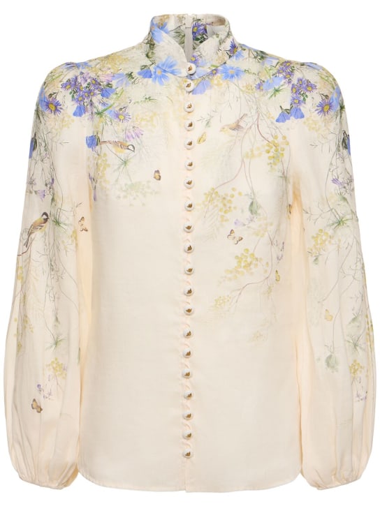 Zimmermann: Harmony buttoned printed blouse - White/Multi - women_0 | Luisa Via Roma