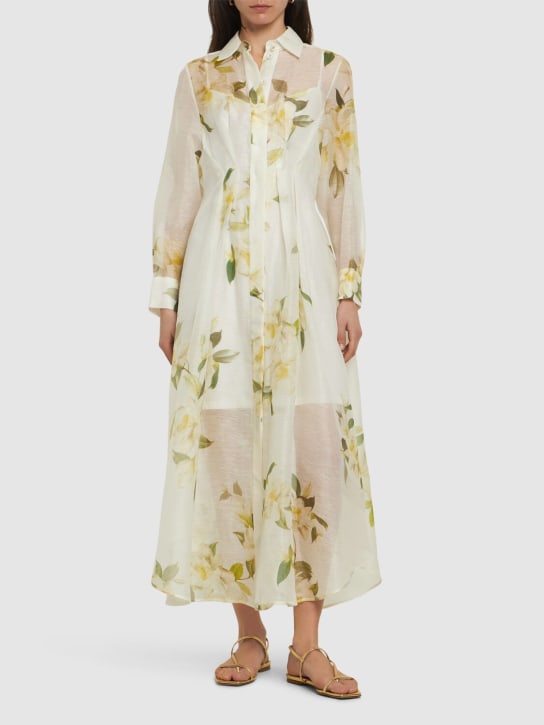 Zimmermann: Robe chemise longue boutonnée Harmony - Multi Ivory - women_1 | Luisa Via Roma