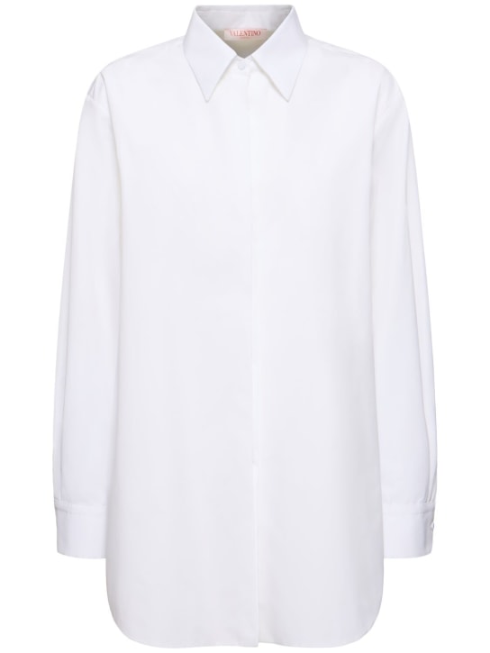 Valentino: Poplin shirt - White - women_0 | Luisa Via Roma