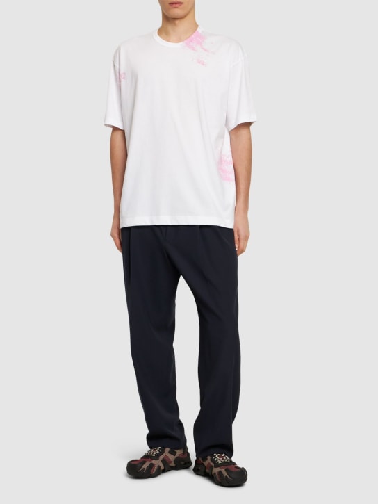 Comme des Garçons Shirt: 印花棉质T恤 - 白色 - men_1 | Luisa Via Roma