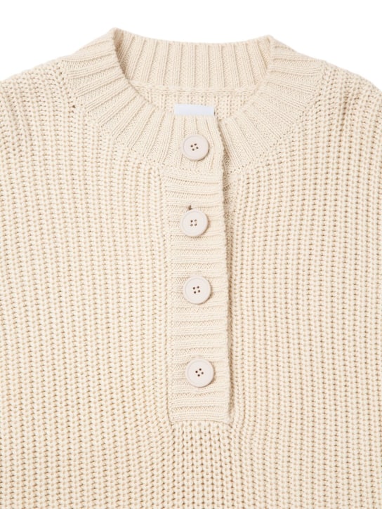 ASPESI: Cotton knit sweater - Beyaz - kids-girls_1 | Luisa Via Roma