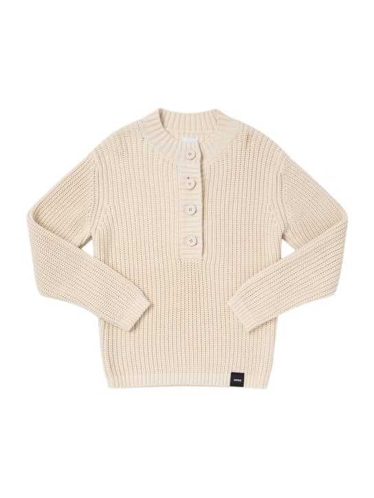 ASPESI: Suéter de punto de algodón - Blanco - kids-girls_0 | Luisa Via Roma