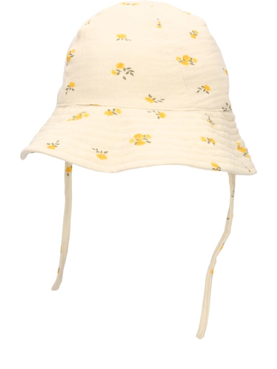 Konges Sløjd: Organic cotton muslin sun hat - Yellow - kids-girls_1 | Luisa Via Roma