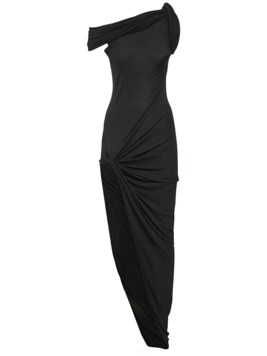 Rick Owens: Sienna twist-shoulder asymmetric dress - Black - women_0 | Luisa Via Roma