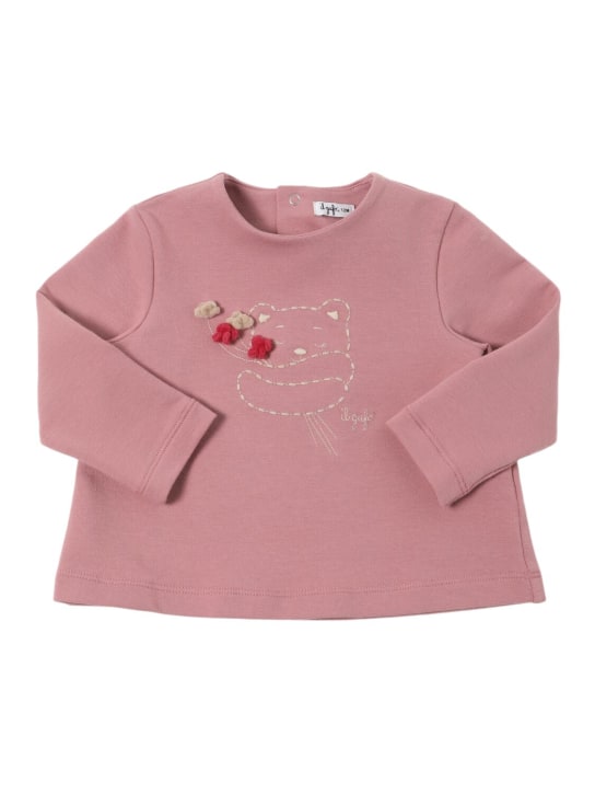 Il Gufo: ストレッチコットンジャージースウェットシャツ＆パンツ - ピンク - kids-girls_1 | Luisa Via Roma