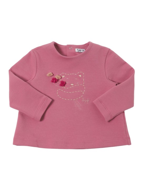Il Gufo: Stretch cotton jersey sweatshirt & pants - Pink - kids-girls_1 | Luisa Via Roma