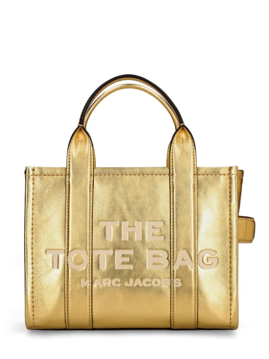 Marc Jacobs: The Small Tote leather tote bag - Altın Rengi - women_0 | Luisa Via Roma