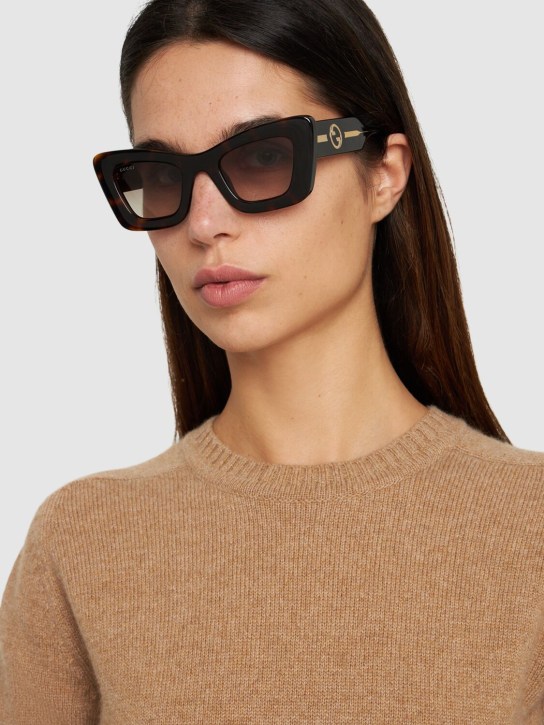 Gucci: GG1552S injected cat-eye sunglasses - Havana - women_1 | Luisa Via Roma
