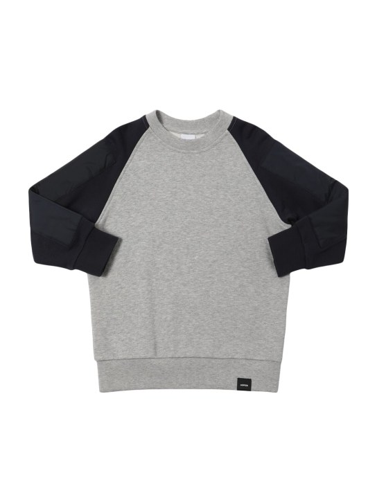 ASPESI: Sweatshirt aus Baumwolle mit Nylonbesatz - Grau/Blau - kids-boys_0 | Luisa Via Roma