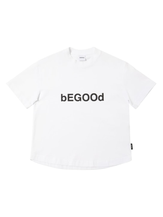 ASPESI: T-shirt in jersey di cotone stampato - kids-girls_0 | Luisa Via Roma