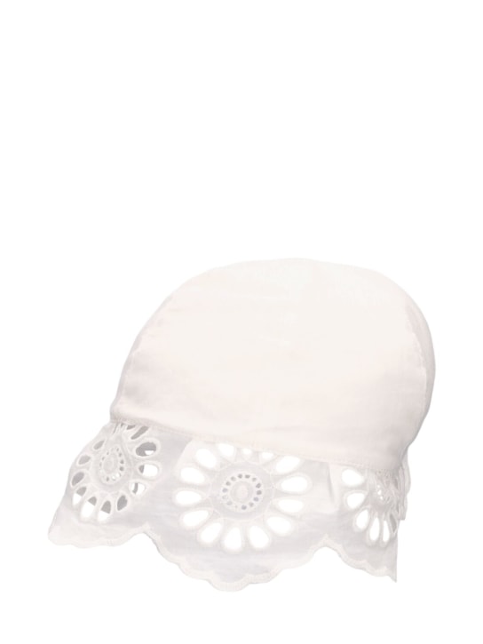 Konges Sløjd: Organic cotton poplin & lace hat - White - kids-girls_1 | Luisa Via Roma