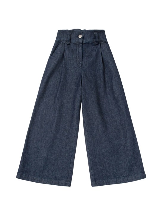 ASPESI: Pantalon en denim de coton mélangé - Bleu - kids-girls_0 | Luisa Via Roma