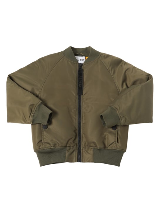 ASPESI: Nylon bomber jacket - Green - kids-boys_0 | Luisa Via Roma