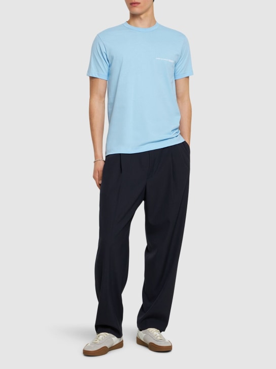Comme des Garçons Shirt: Camiseta de algodón con logo - Azul - men_1 | Luisa Via Roma