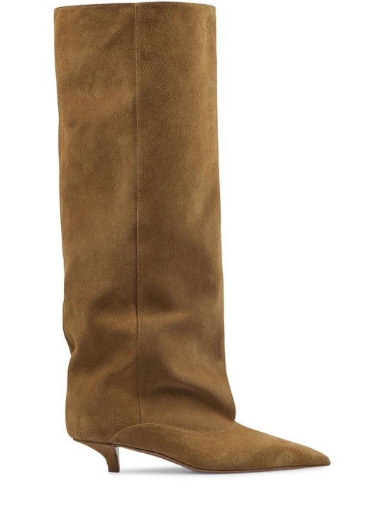 Paris Texas: 35mm Ines suede tall boots - women_0 | Luisa Via Roma