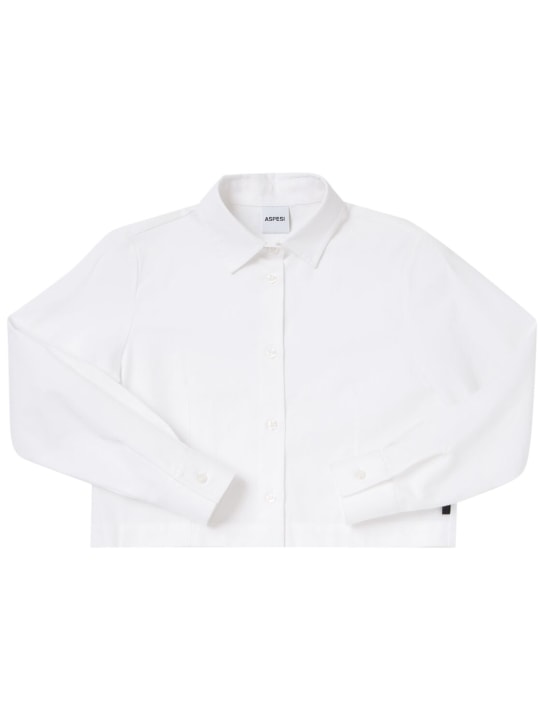 ASPESI: Cotton poplin shirt - Beyaz - kids-girls_0 | Luisa Via Roma