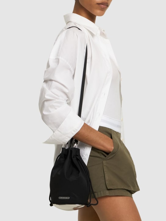 Alexander Wang: Mini Dome nylon twill bucket bag - Siyah - women_1 | Luisa Via Roma