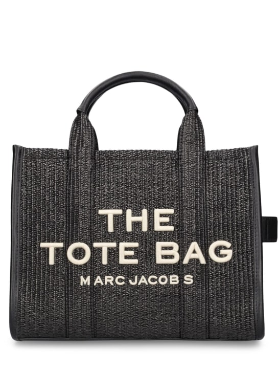 Marc Jacobs: Medium raffia effect tote bag - Black - women_0 | Luisa Via Roma