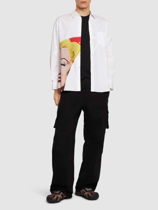 Comme des Garçons Shirt: Chemise en popeline de coton imprimé Andy Warhol - Multicolore - men_1 | Luisa Via Roma