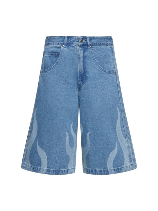 adidas Originals: Shorts de denim de algodón - men_0 | Luisa Via Roma