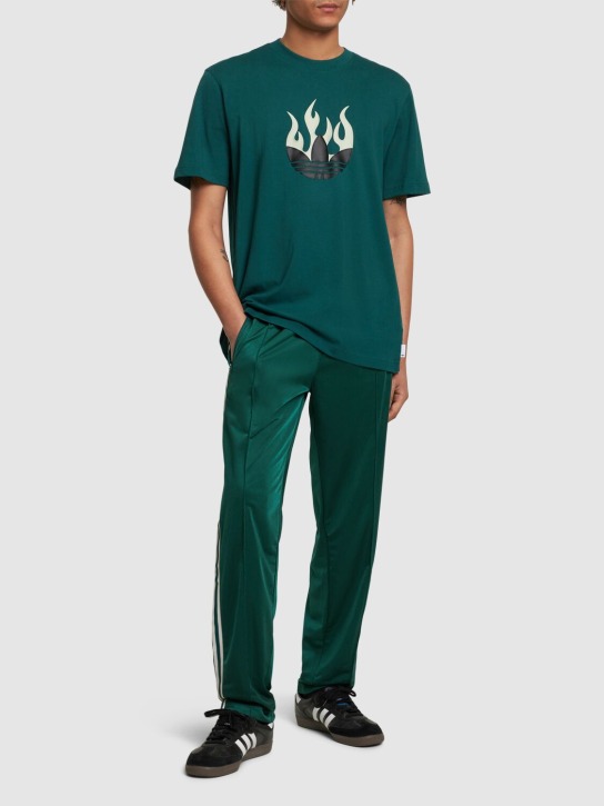 adidas Originals: Camiseta de algodón con logo - Verde - men_1 | Luisa Via Roma