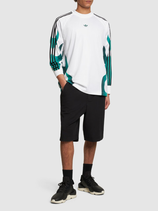 adidas Originals: Flames Bike tech long sleeve t-shirt - Beyaz/Siyah - men_1 | Luisa Via Roma
