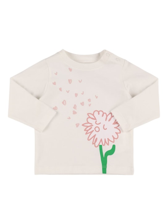 Stella Mccartney Kids: Printed cotton jersey t-shirt - White - kids-girls_0 | Luisa Via Roma