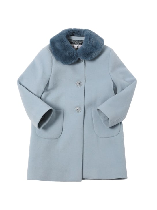 Il Gufo: Wool blend cloth coat - Açık Mavi - kids-girls_0 | Luisa Via Roma