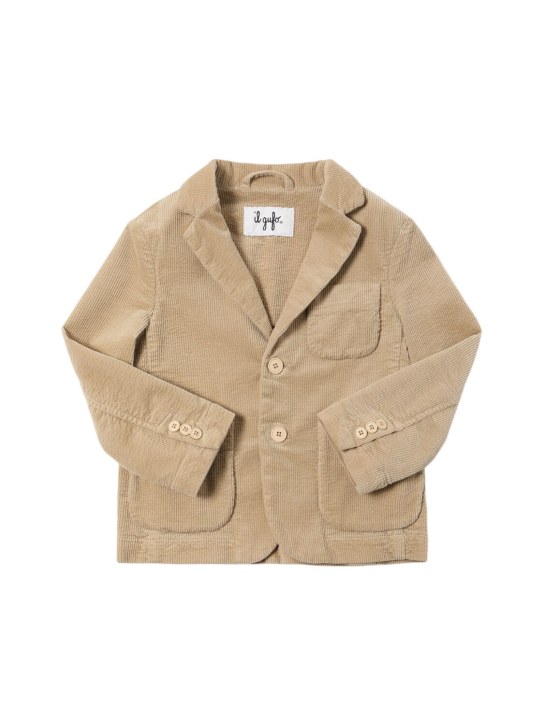 Il Gufo: Cotton blend corduroy jacket - Beige - kids-boys_0 | Luisa Via Roma