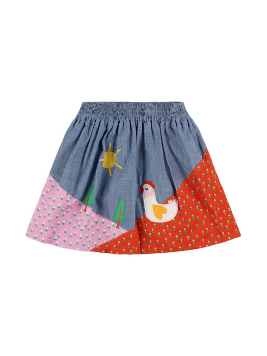 Stella Mccartney Kids: Cotton chambray skirt - Blue/Multi - kids-girls_0 | Luisa Via Roma