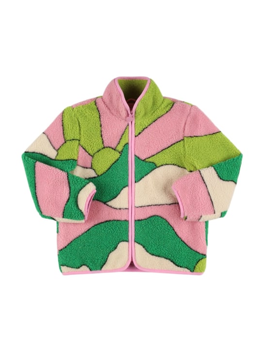 Stella Mccartney Kids: Printed teddy fleece jacket - Multicolor - kids-girls_0 | Luisa Via Roma