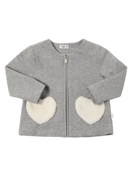 Il Gufo: Stretch cotton jersey sweatshirt & pants - Gri - kids-girls_1 | Luisa Via Roma