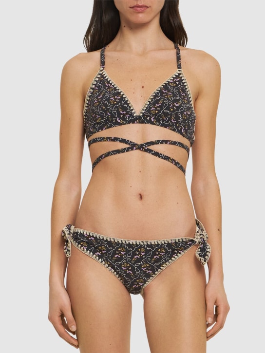 Isabel Marant: Sukie floral bikini bottoms - siyah - women_1 | Luisa Via Roma