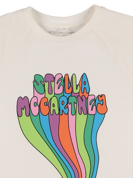 Stella Mccartney Kids: 프린티드 코튼 저지 티셔츠 - 화이트 - kids-girls_1 | Luisa Via Roma