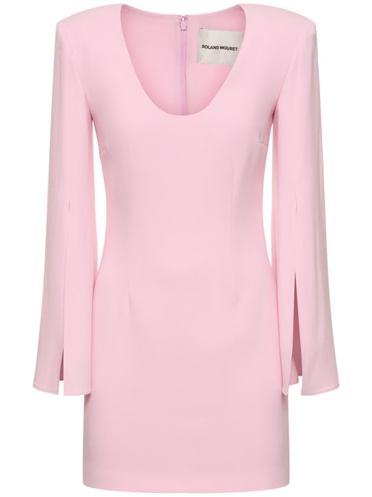 Roland Mouret: Long sleeve cady mini dress - Pink - women_0 | Luisa Via Roma