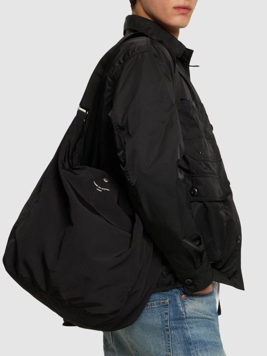 Comme des Garçons Homme: Cotton & nylon logo tote bag - Black - men_1 | Luisa Via Roma
