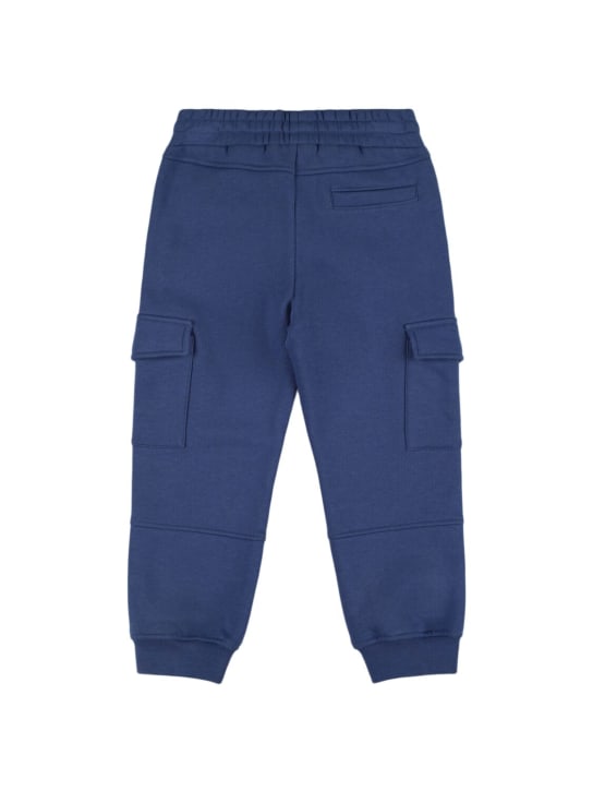 Stella Mccartney Kids: Pantalones deportivos cargo de algodón - Azul - kids-girls_1 | Luisa Via Roma