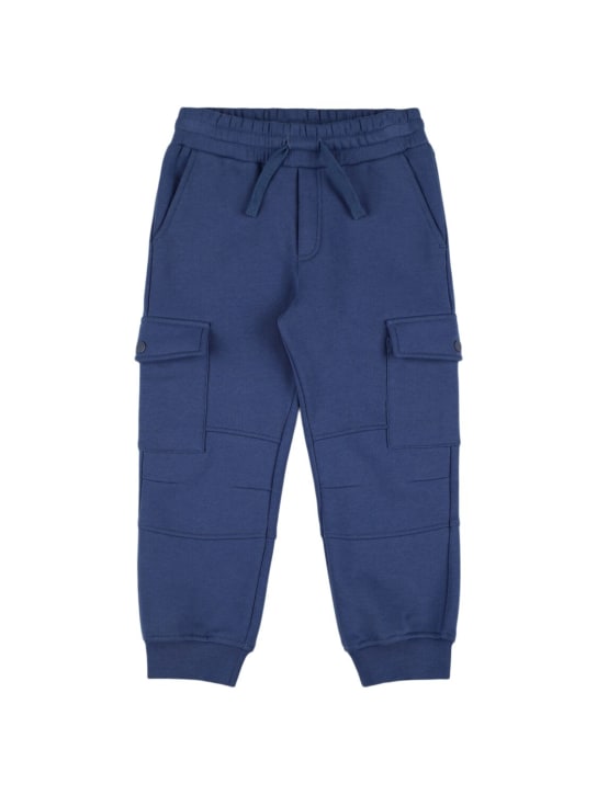 Stella Mccartney Kids: Cotton cargo sweatpants - Blue - kids-boys_0 | Luisa Via Roma