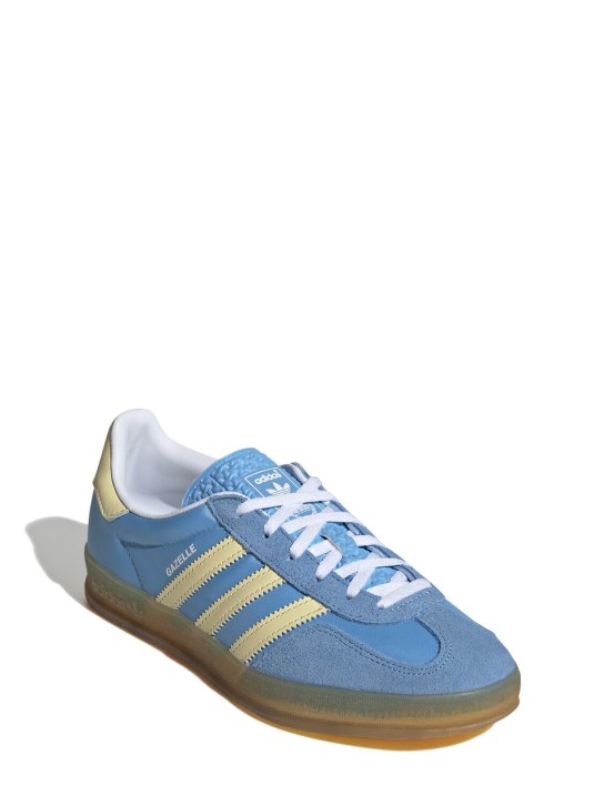 adidas Originals: Gazelle Indoor sneakers - Blue/Yellow - women_1 | Luisa Via Roma