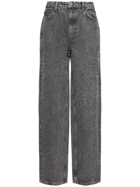 Rotate: Jean ample embelli taille haute - Gris Denim - women_0 | Luisa Via Roma
