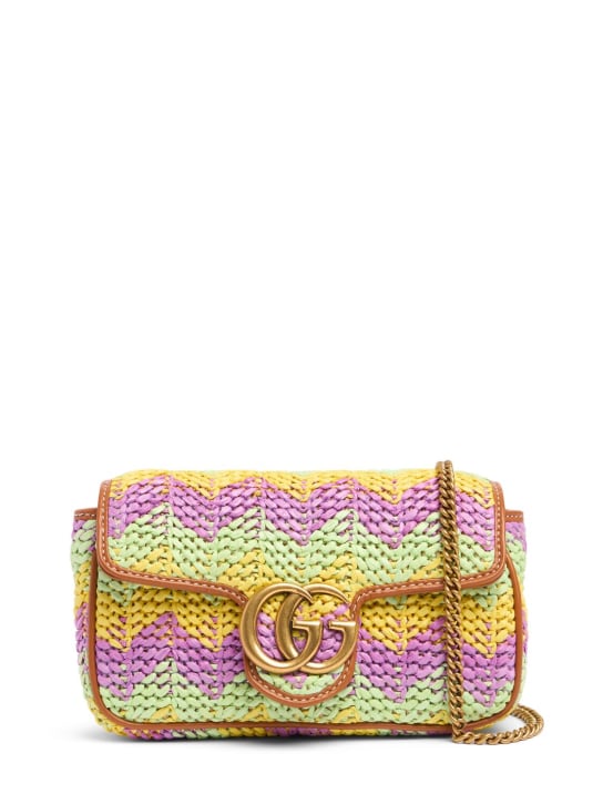 Gucci: Bolso Super mini GG Marmont de crochet - Multicolor - women_0 | Luisa Via Roma