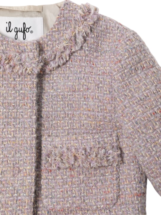 Il Gufo: Wool blend jacket - Purple/Pink - kids-girls_1 | Luisa Via Roma
