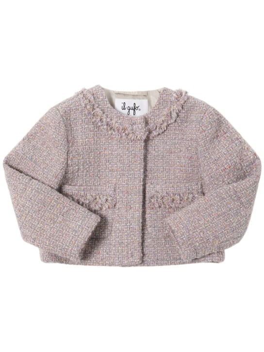 Il Gufo: Wool blend jacket - Purple/Pink - kids-girls_0 | Luisa Via Roma