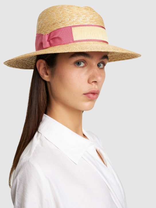 Borsalino: Romy straw hat w/ bow - Naturalortensia - women_1 | Luisa Via Roma